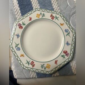 Villeroy & Boch Floral Octagonal Plate with Multicolor Design